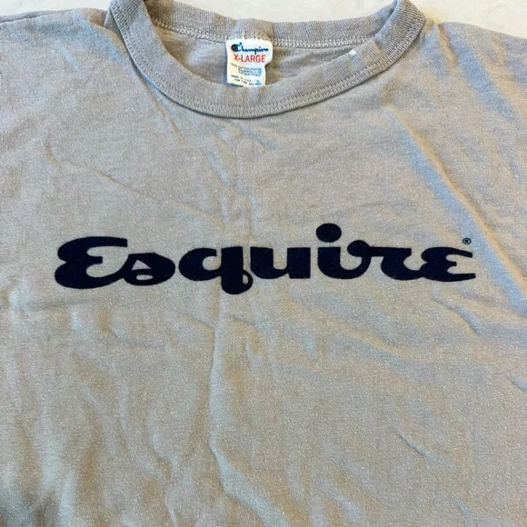 Vintage Mens Gray Esquire Logo Short Sleeve Tee Sz XL - Picture 3 of 4
